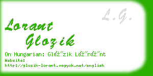 lorant glozik business card